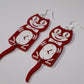 Kit-Cat Clock Earrings RED