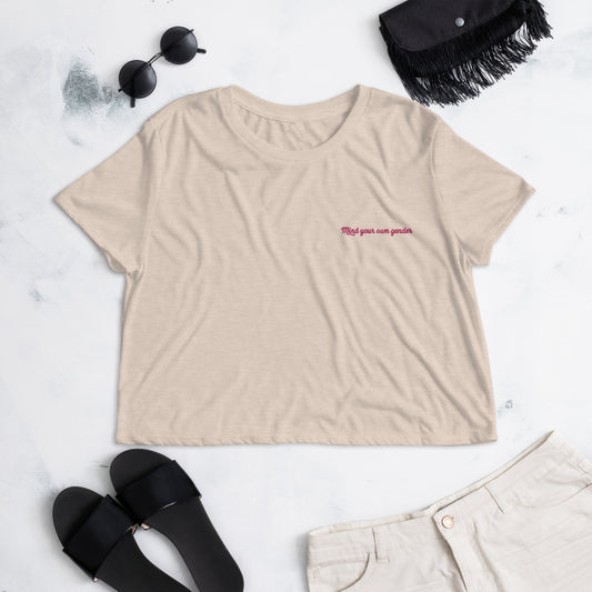 Mind Your Own Gender - Embroidery Crop Tee